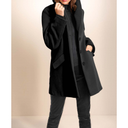 Ponadczasowy płaszcz damski Création L Premium, czarny